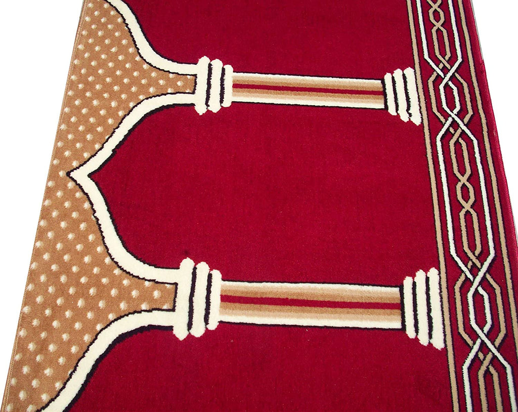 Red Janamaz Roll – Premium Masjid Carpet | Mosque Prayer Mat & Janamaz Rug