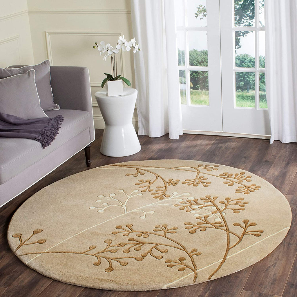 Camel Berry Hand Tufted Round Rug