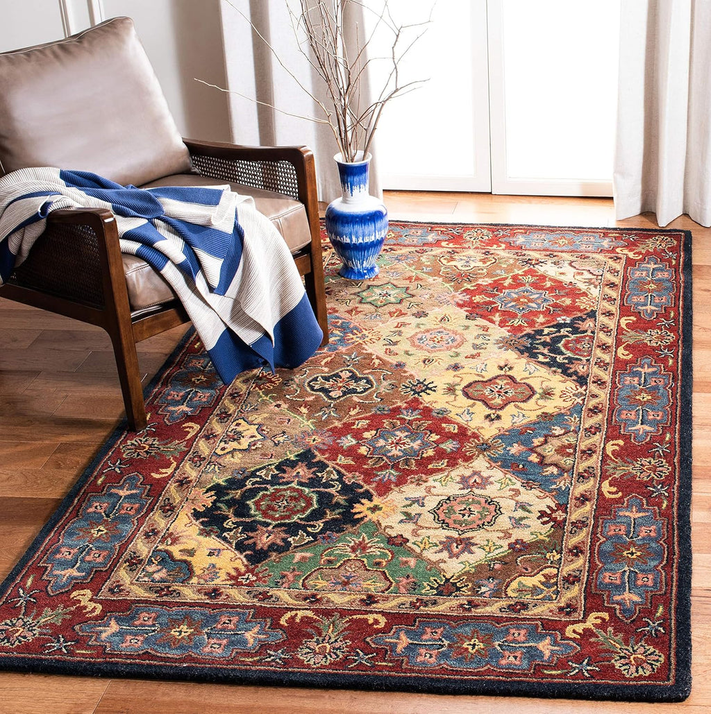 Navy Blue Handmade Vintage Persian Carpet