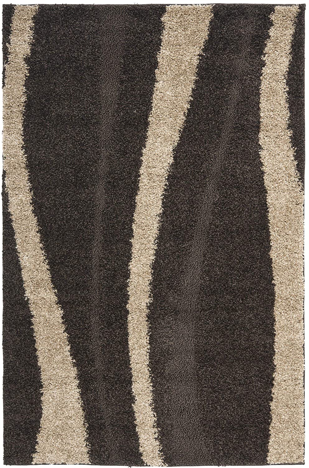 Coffee & Beige Shaggy Carpet | Luxurious Handmade Microfiber Area Rug