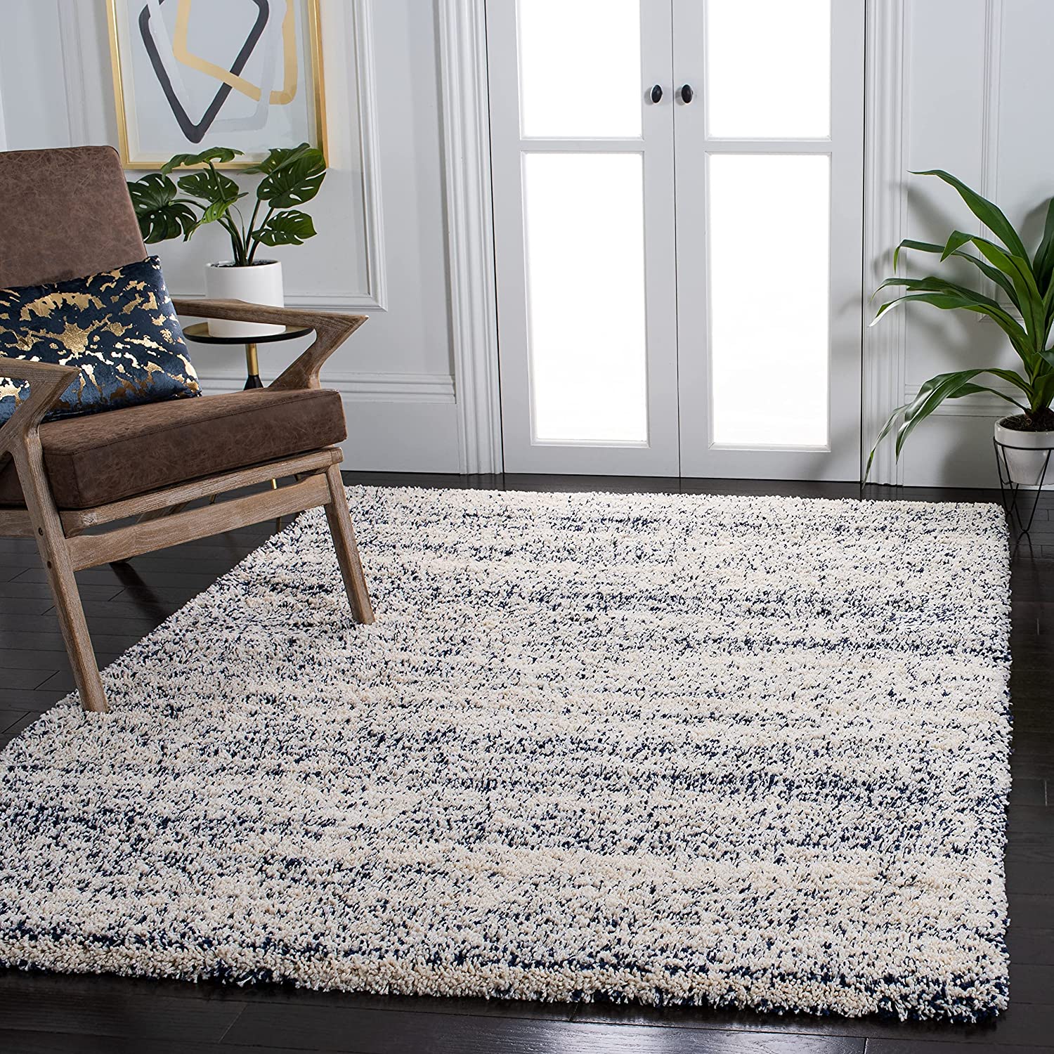 Ivory Handmade Ombre Microfibre Carpet – Soft Area Rug for Living Room, Bedroom & Hall