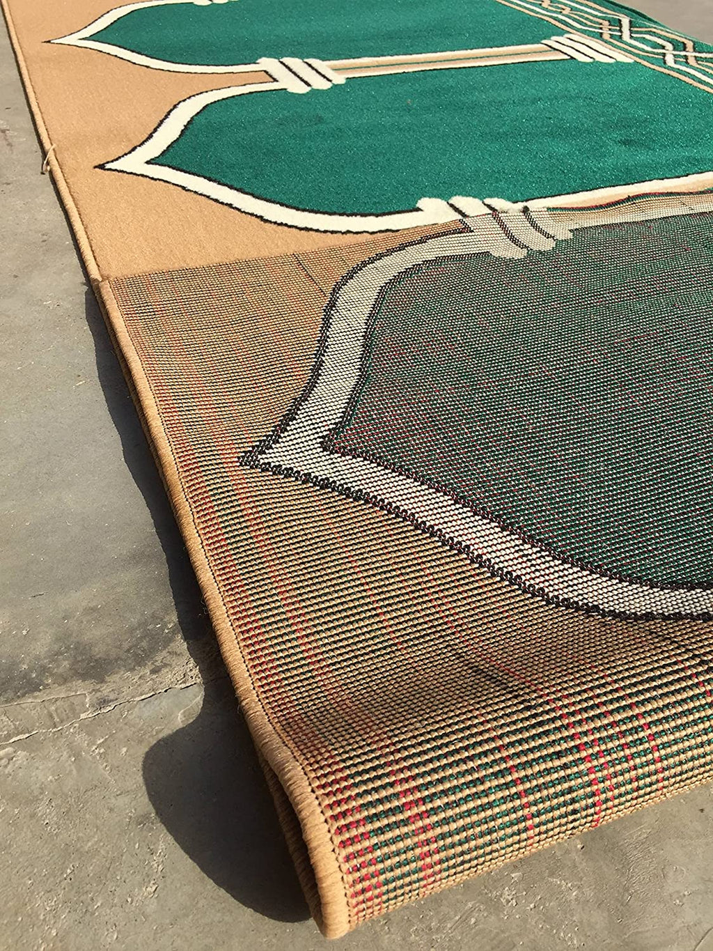 Green Janamaz Roll – Premium Masjid Carpet | Mosque Prayer Mat & Janamaz Rug