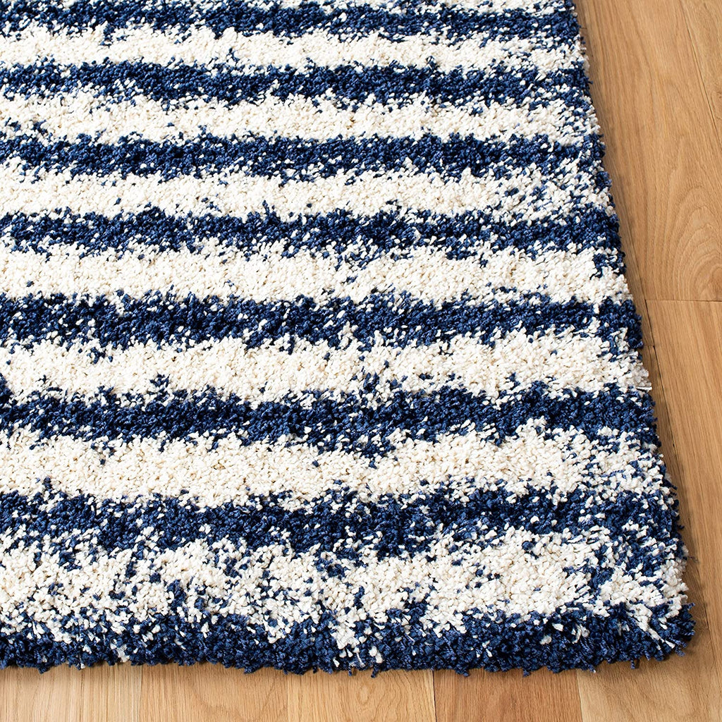 Navy Blue Handmade Ombre Microfibre Carpet – Soft Area Rug for Living Room, Bedroom & Hall