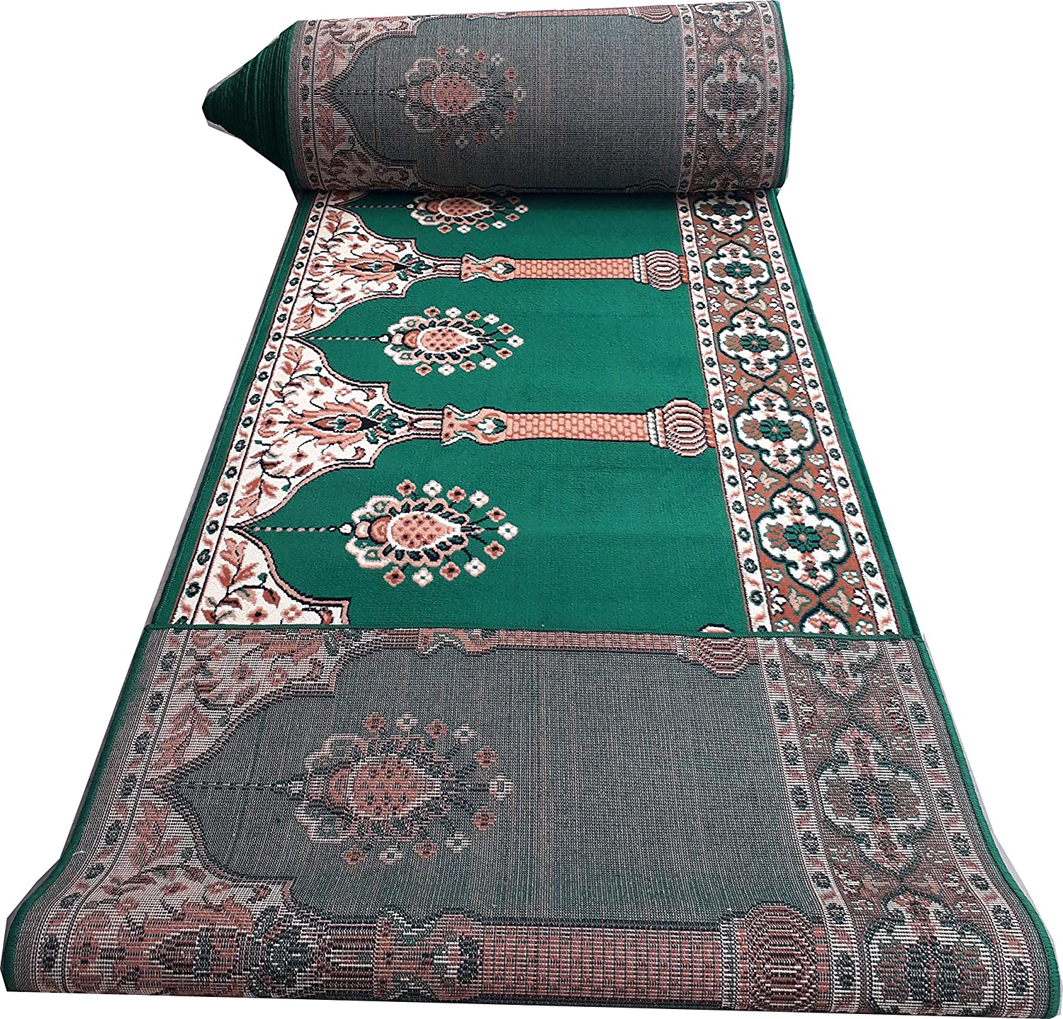 Green Janamaz Roll – Premium Masjid Carpet | Mosque Prayer Mat & Janamaz Rug