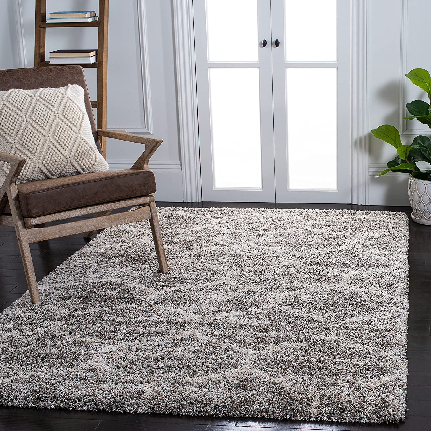 Grey Handmade Ombre Microfibre Carpet – Soft Area Rug for Living Room, Bedroom & Hall