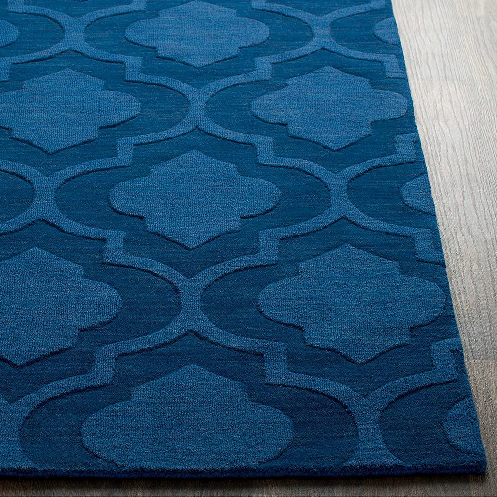 Blue Moraccan Cut-Loop Hand-Tufted Wool Rug