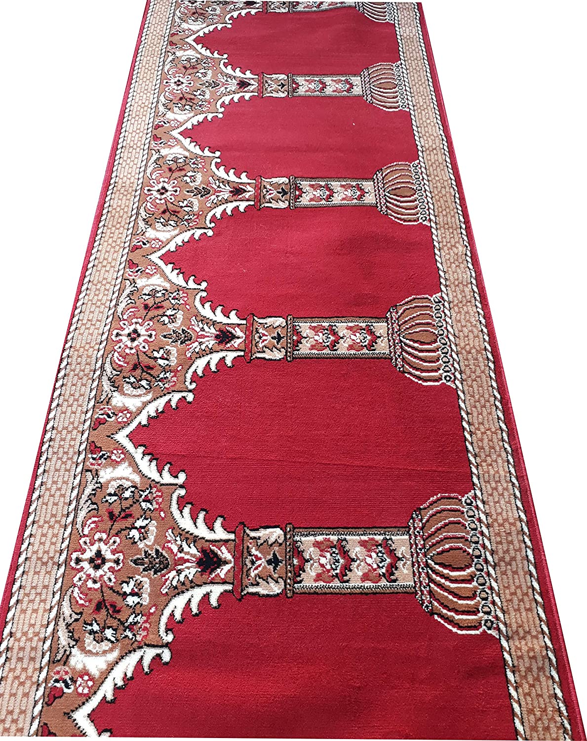 Red Janamaz Roll – Premium Masjid Carpet | Mosque Prayer Mat & Janamaz Rug