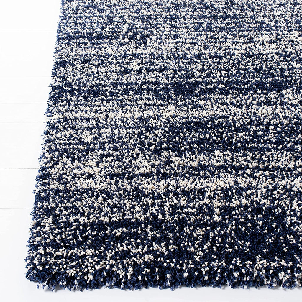 Navy Blue Handmade Ombre Microfibre Carpet – Soft Area Rug for Living Room, Bedroom & Hall