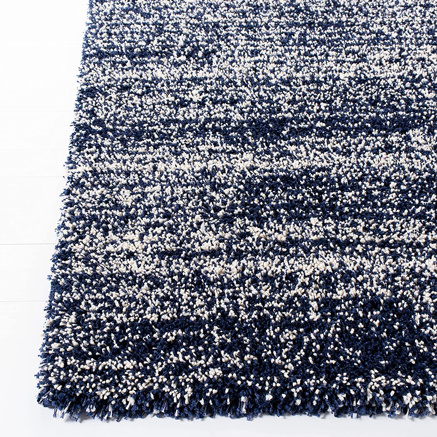 Navy Blue Handmade Ombre Microfibre Carpet – Soft Area Rug for Living Room, Bedroom & Hall