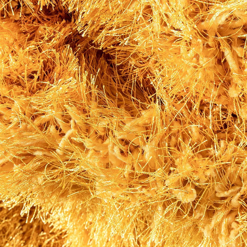 Mustard Handmade Shaggy Carpet – Ultra Soft Area Rug for Living Room & Bedroom