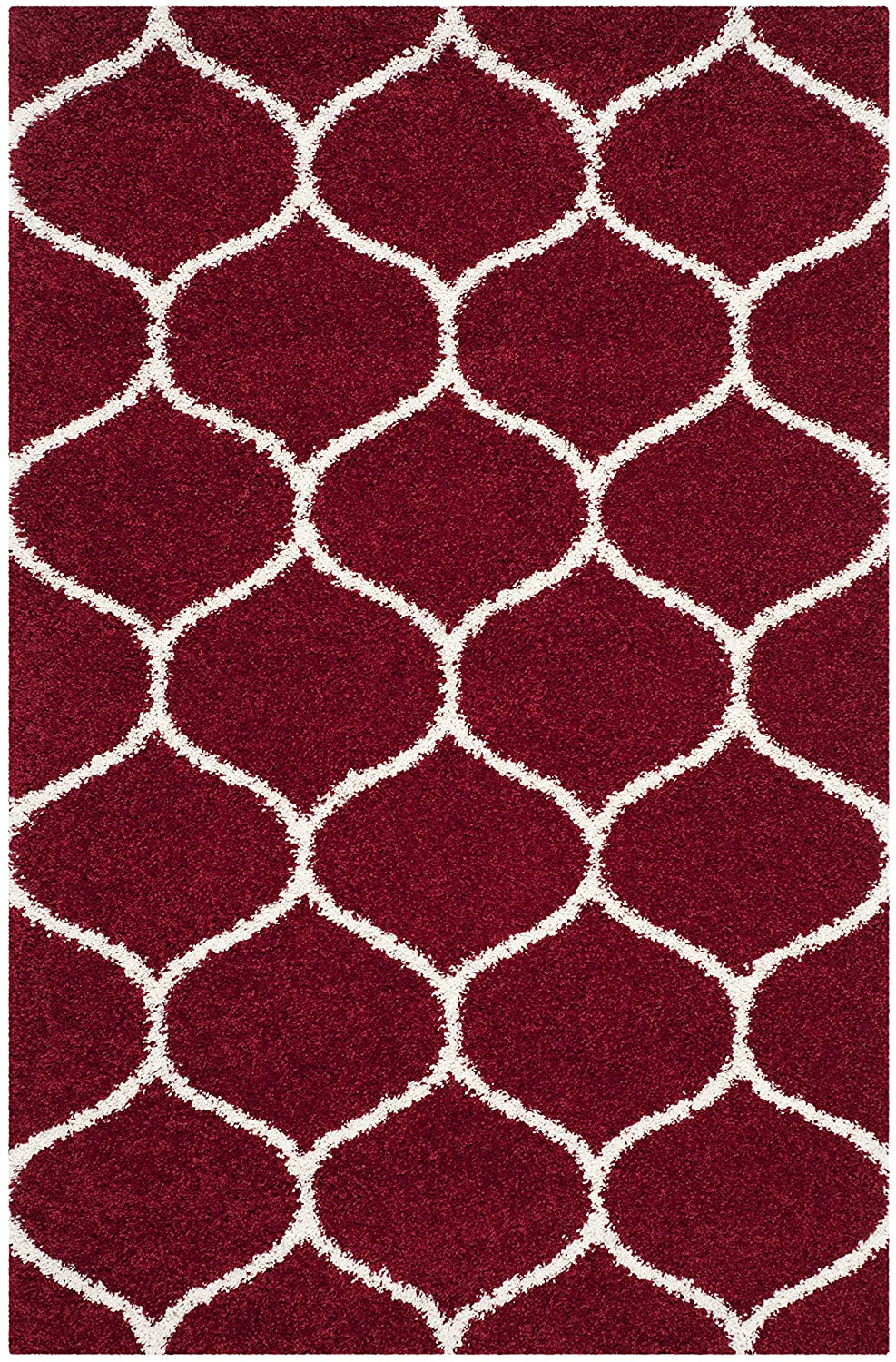 Maroon Moraccan Shaggy Carpet | Luxurious Handmade Microfiber Area Rug