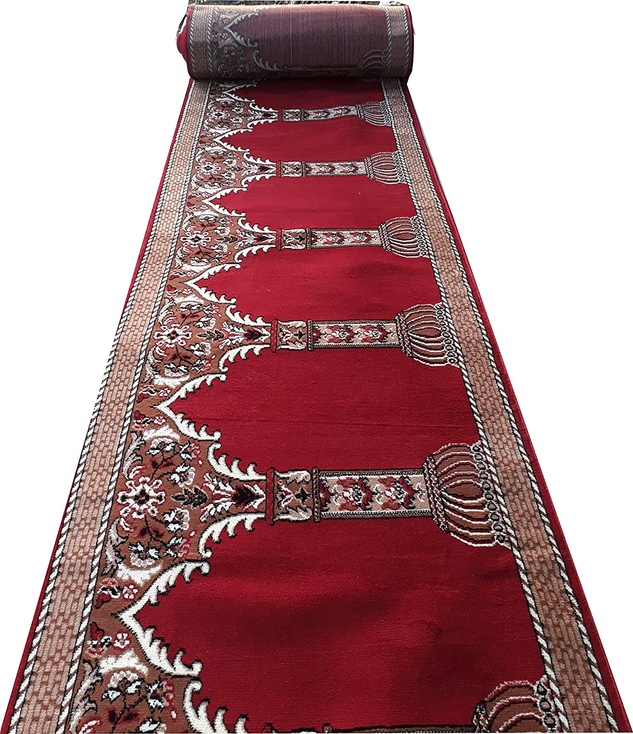 Red Janamaz Roll – Premium Masjid Carpet | Mosque Prayer Mat & Janamaz Rug