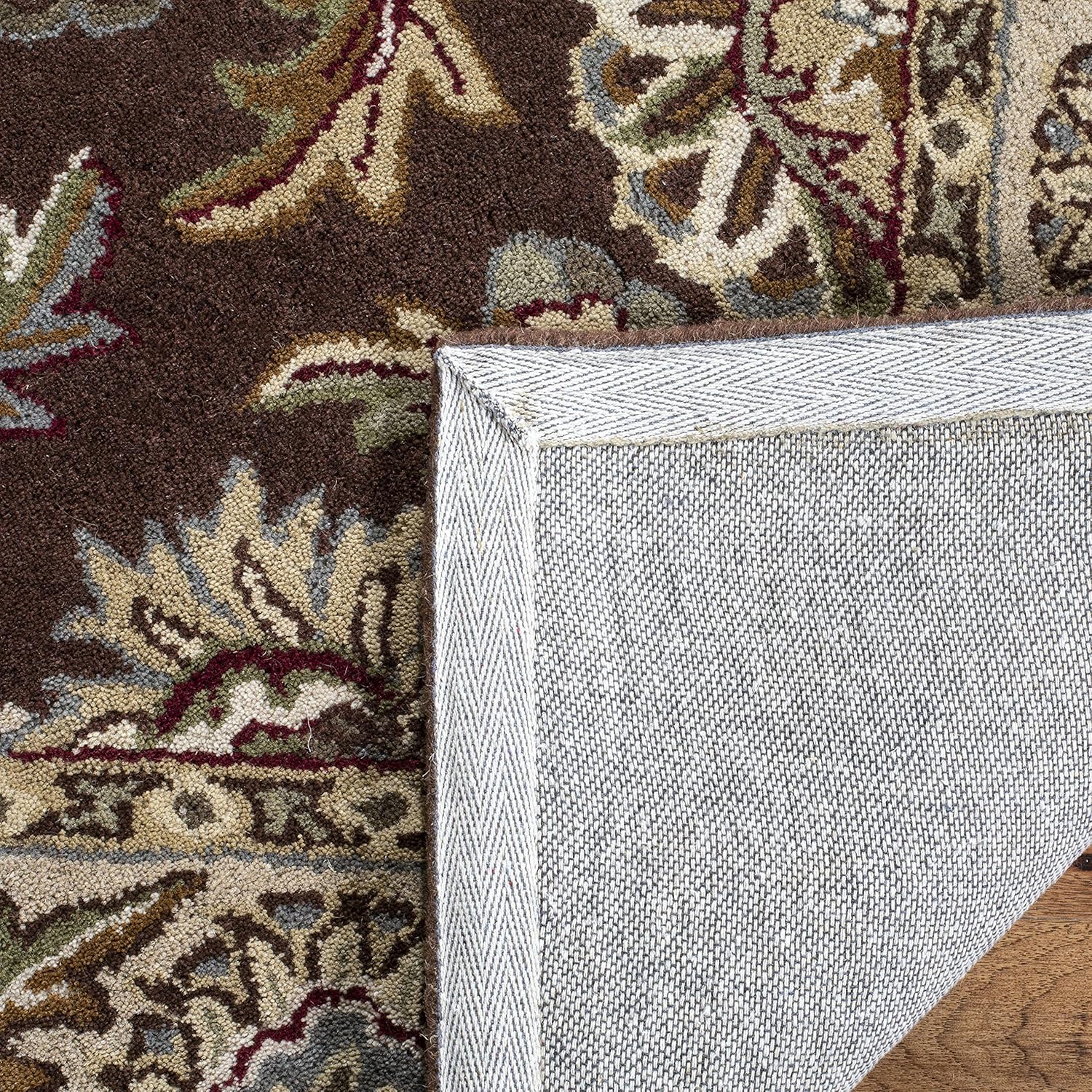 Brown Handmade Vintage Persian Carpet