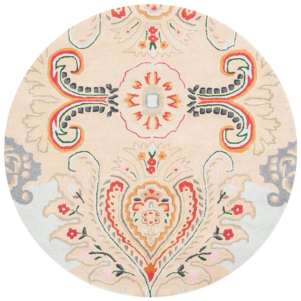 Peech Peacock Feather Hand Tufted Round Rug