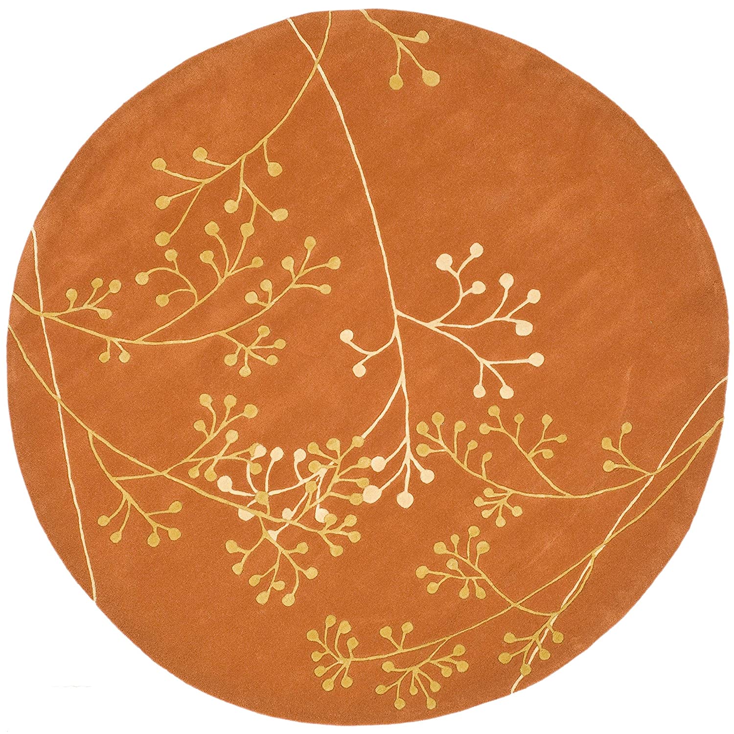Rust Berry Hand Tufted Round Rug