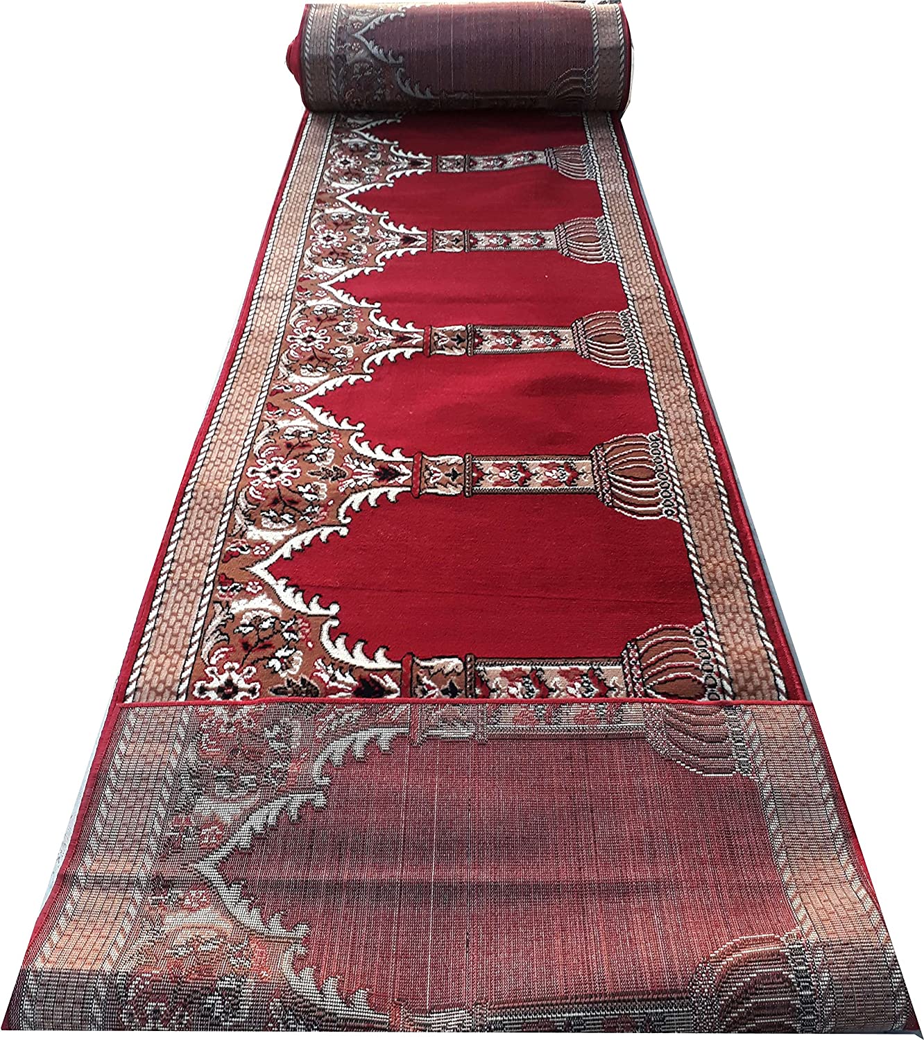 Red Janamaz Roll – Premium Masjid Carpet | Mosque Prayer Mat & Janamaz Rug