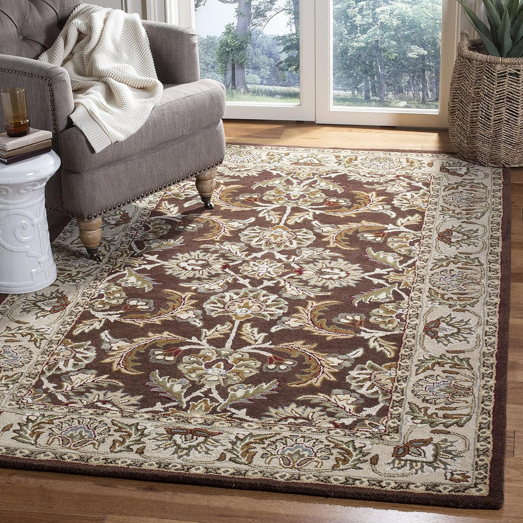 Brown Handmade Vintage Persian Carpet