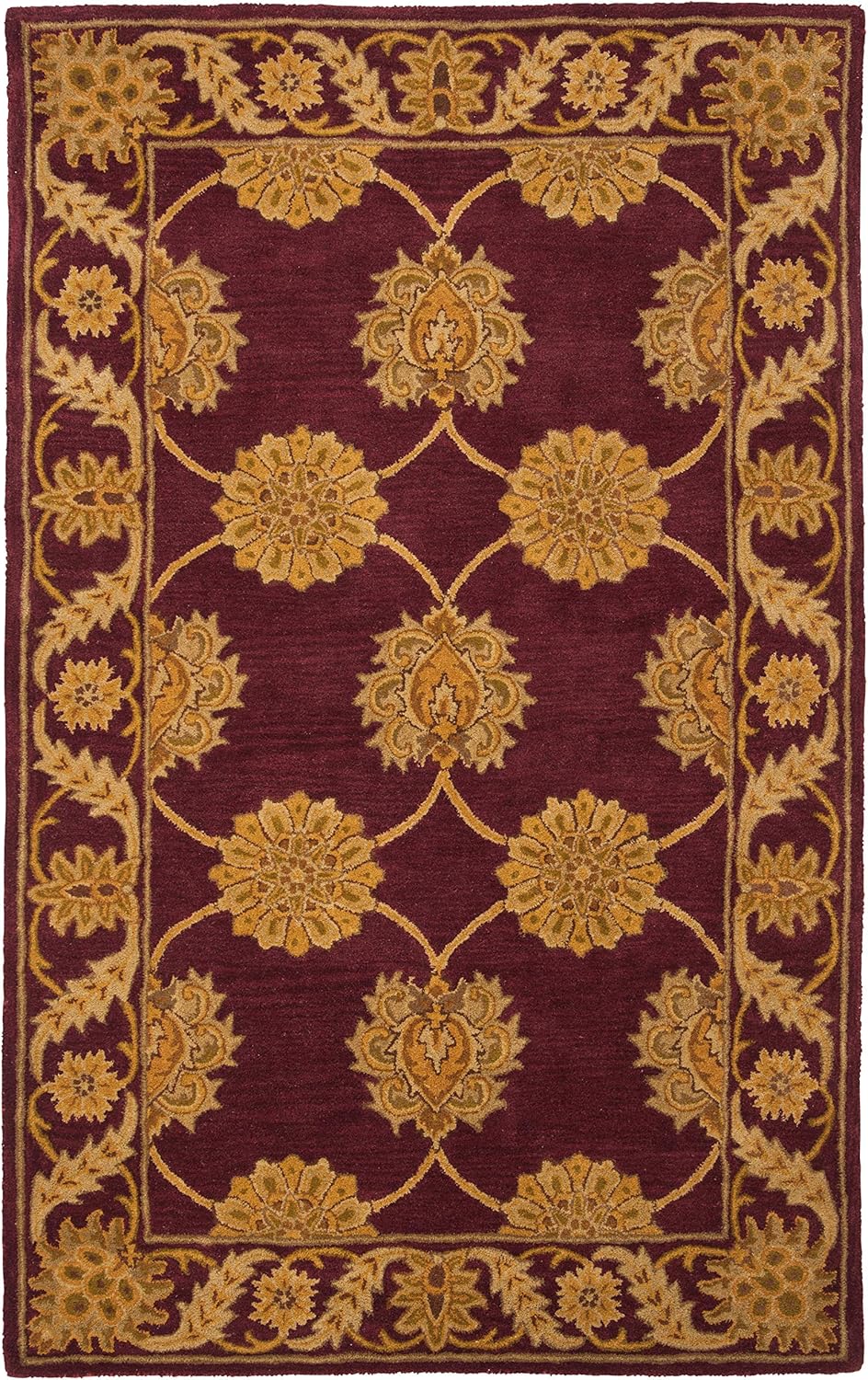 Maroon Handmade Vintage Persian Carpet