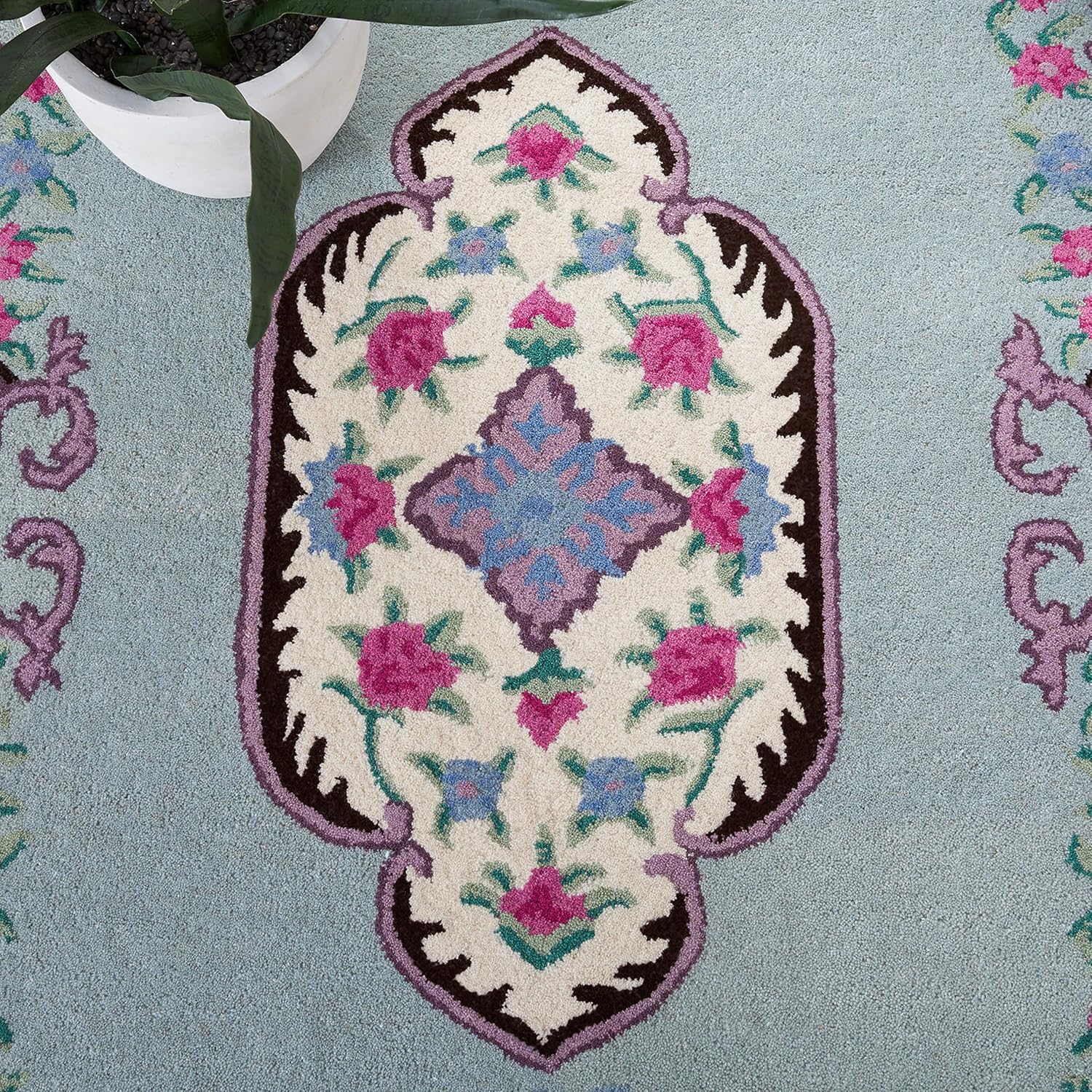 Teal Grey Traditional Handmade Persian Rug