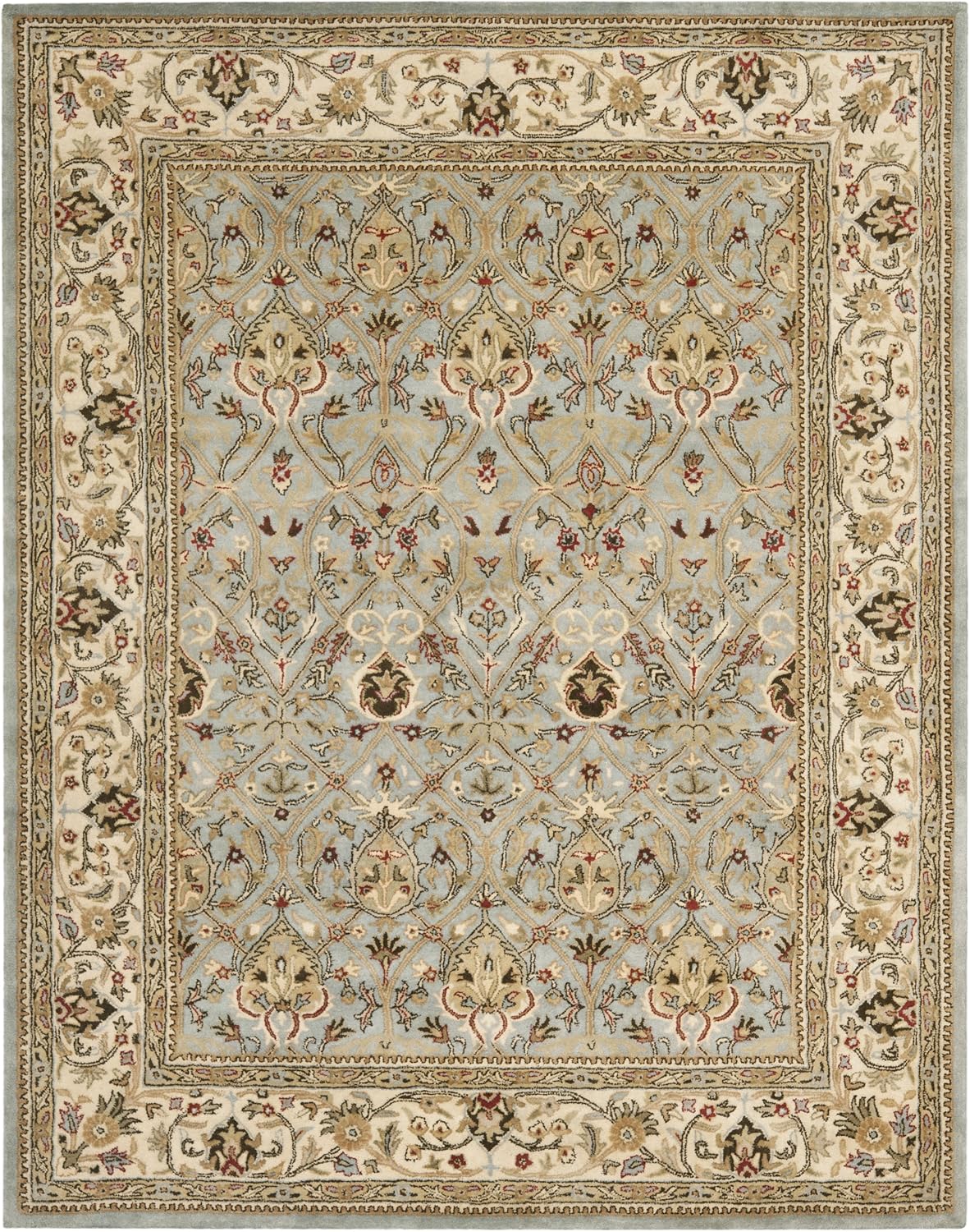 Golden Green Color Handmade Vintage Persian Carpet