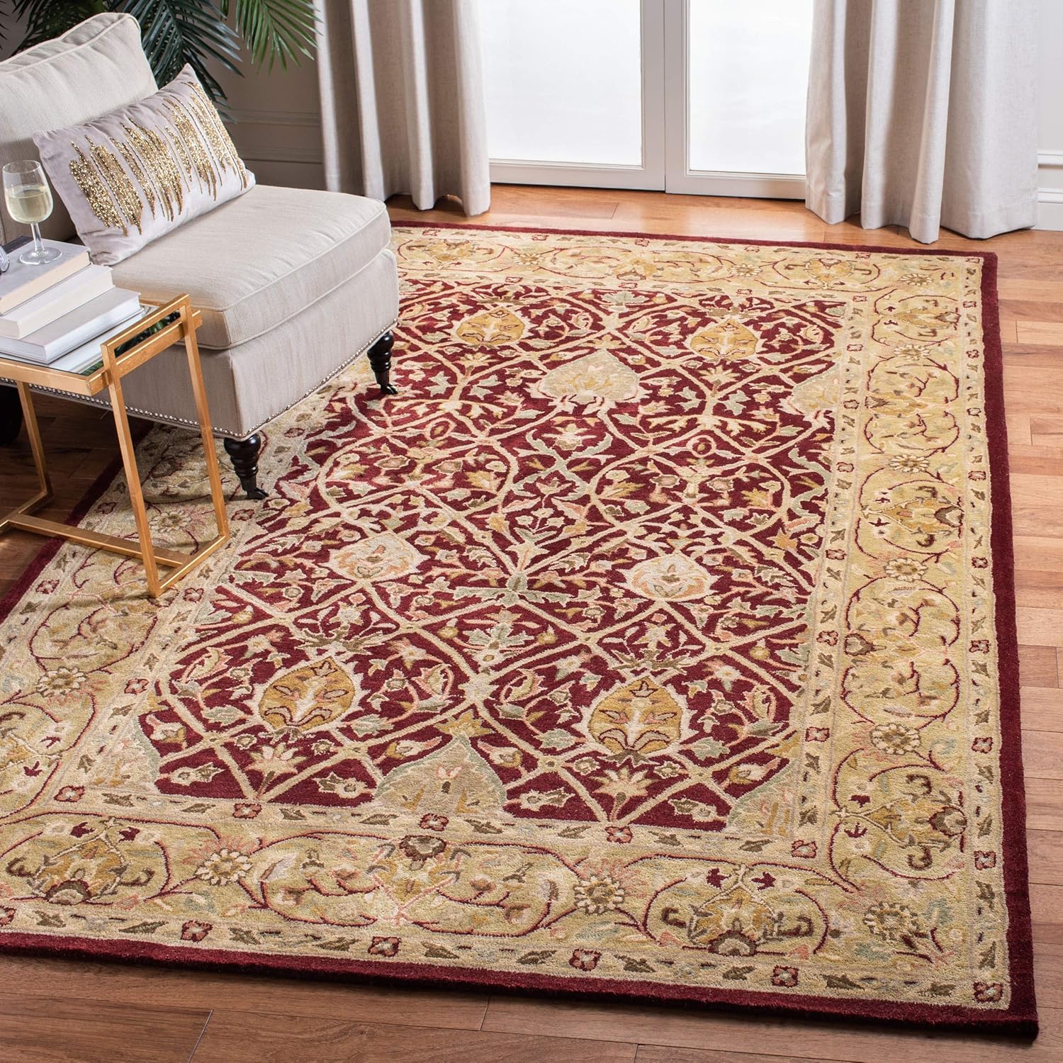 Maroon Persian Style Vintage Area Rug