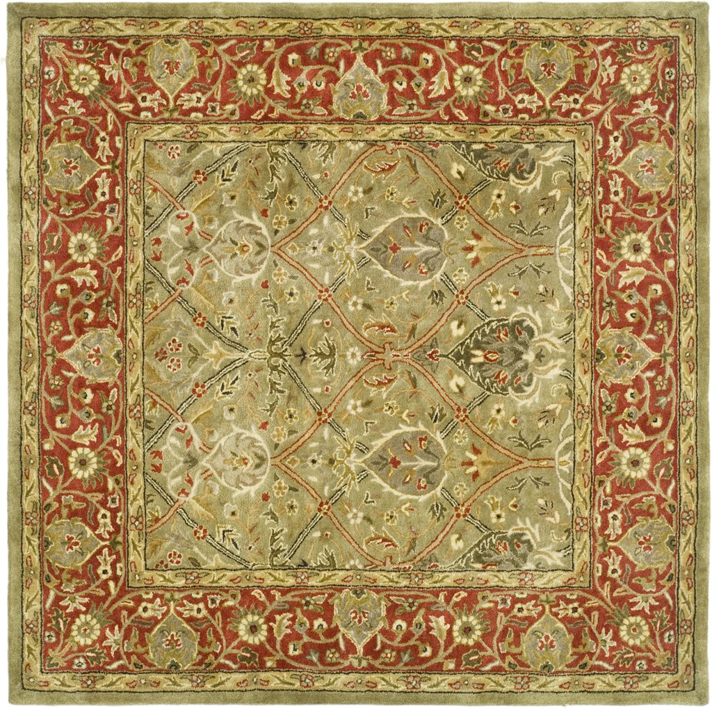 Golden Green Color Elegant Persian Vintage Carpet