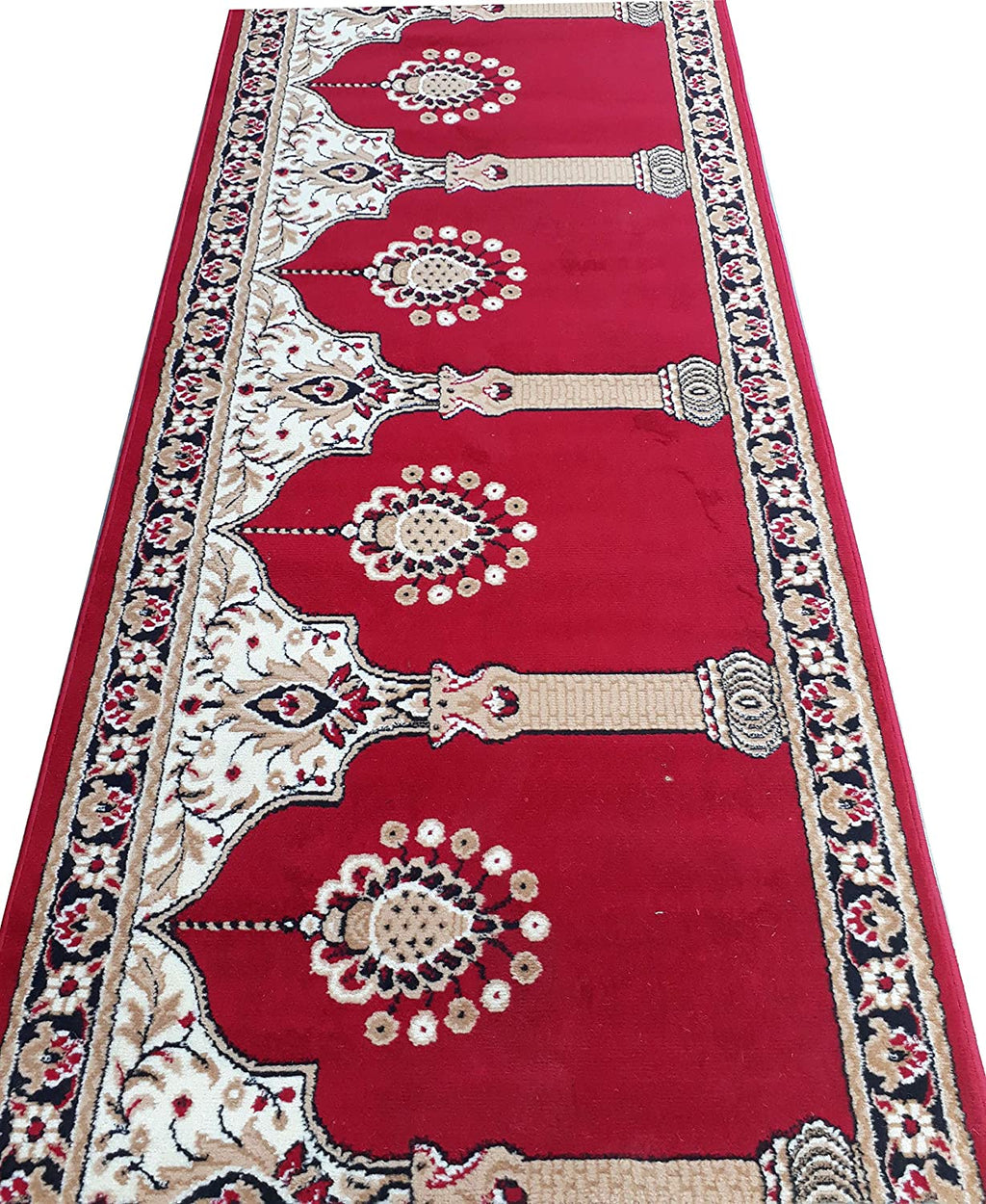 Red Janamaz Roll – Premium Masjid Carpet | Mosque Prayer Mat & Janamaz Rug