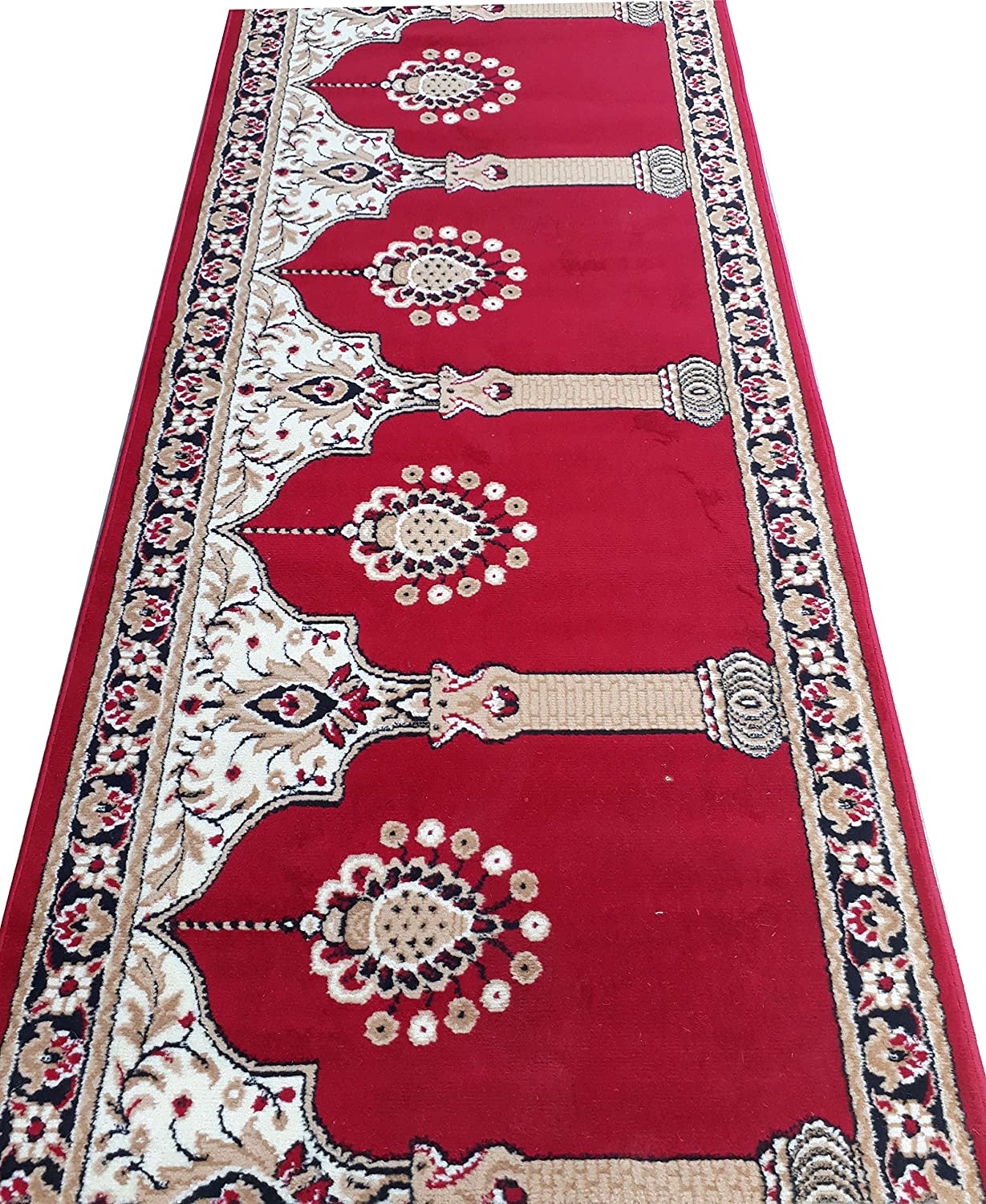 Red Janamaz Roll – Premium Masjid Carpet | Mosque Prayer Mat & Janamaz Rug