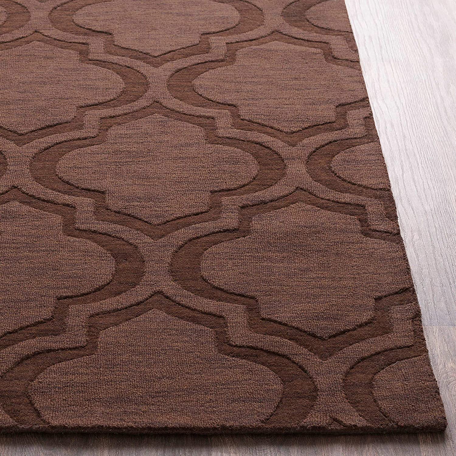 Beige Moraccan Cut-Loop Hand-Tufted Wool Rug