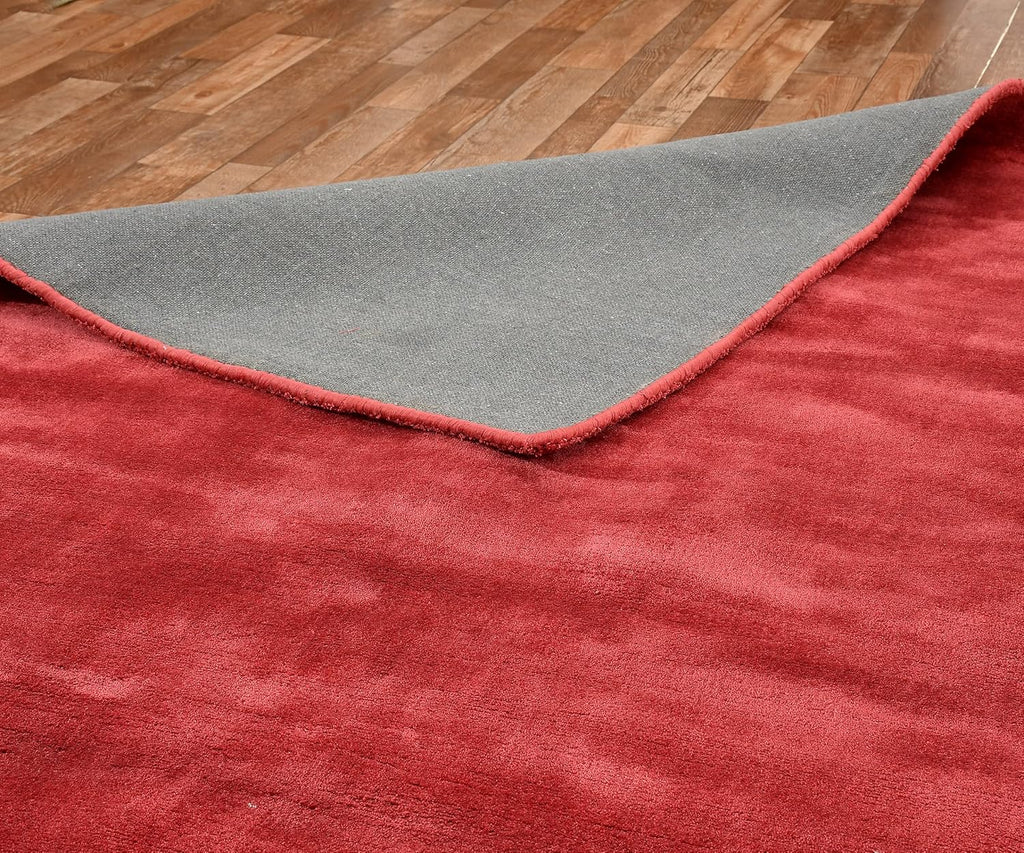 Red Aura Flow Viscose Silk Hand-Tufted Rug