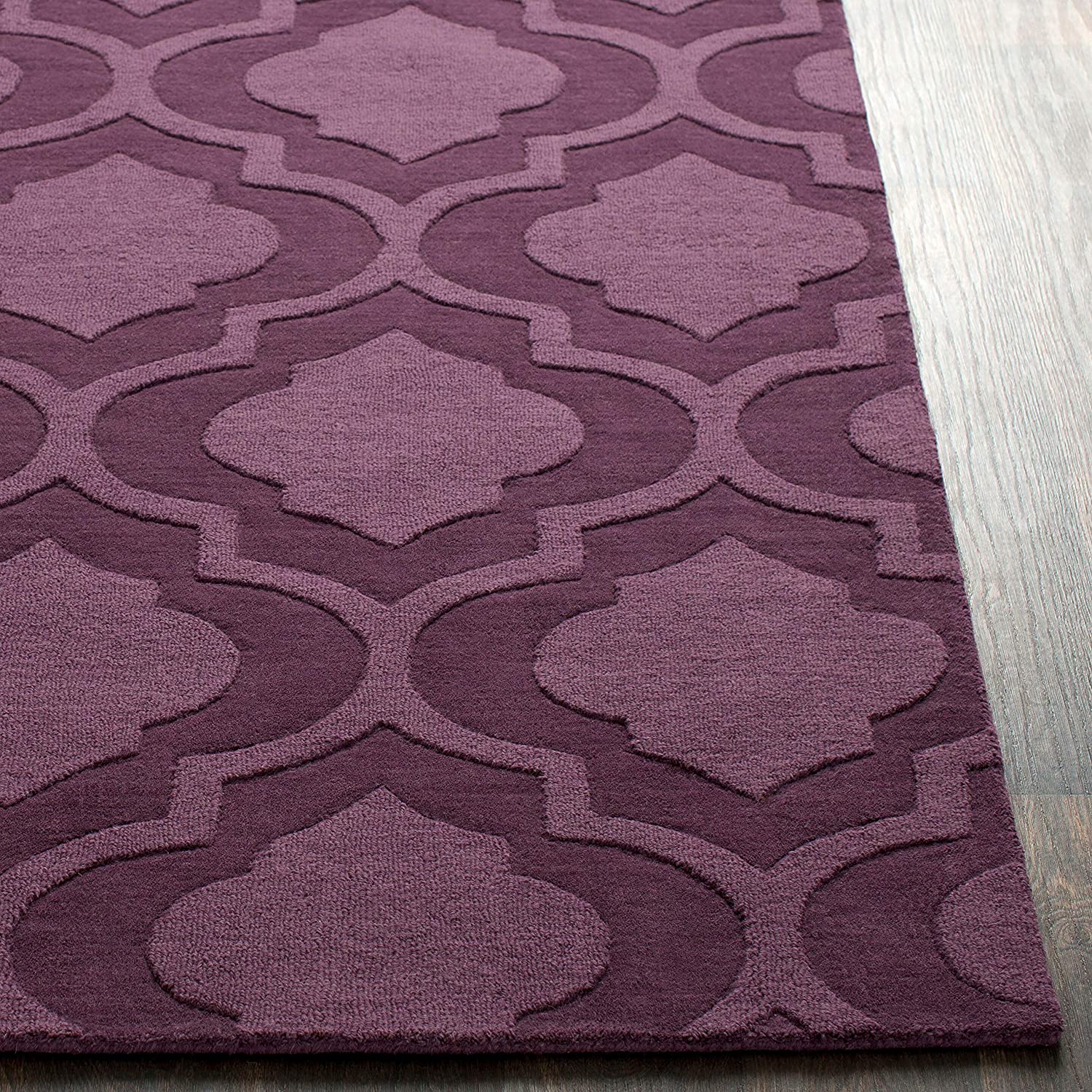 Purple Moraccan Cut-Loop Hand-Tufted Wool Rug