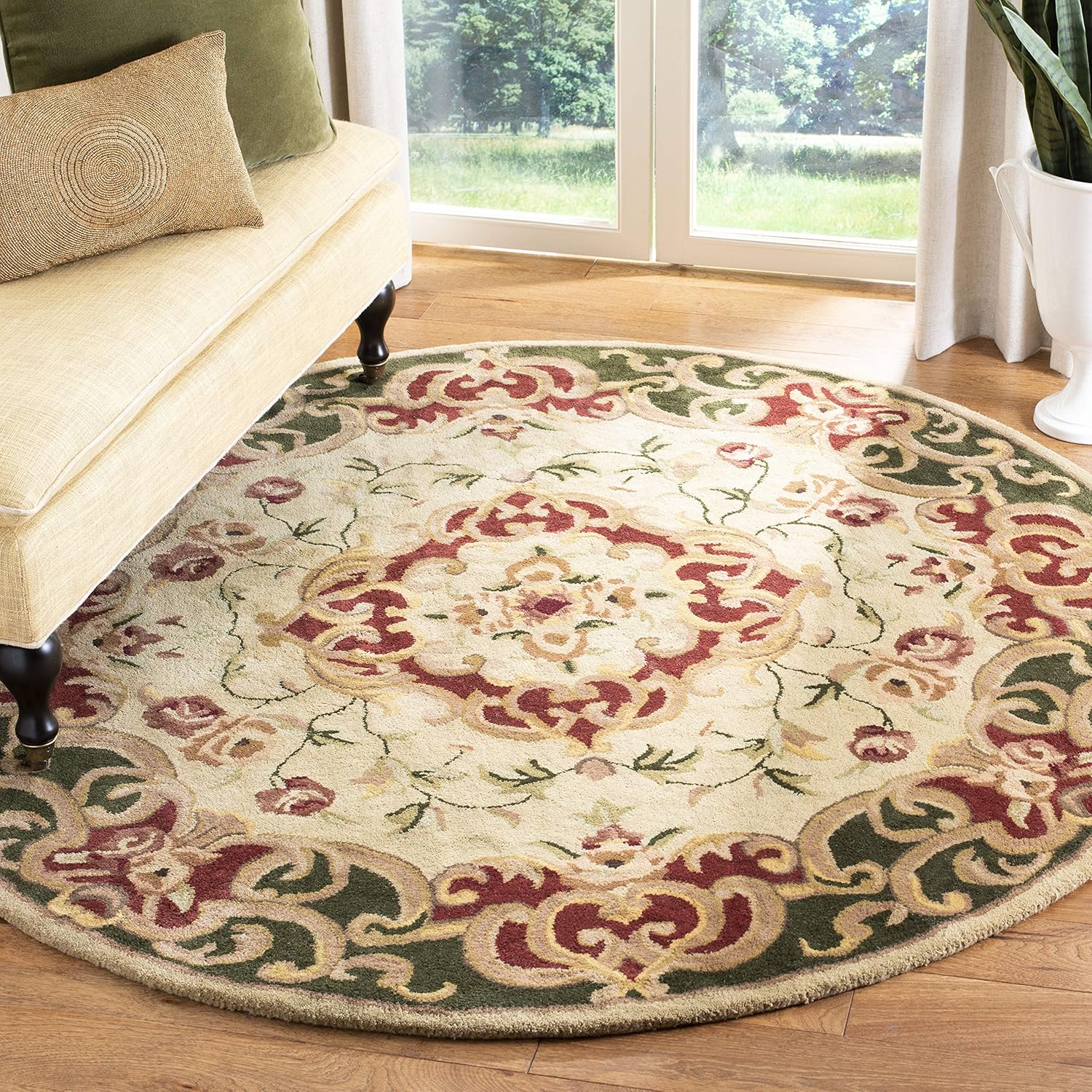Cream Majestic Persian Round Carpet