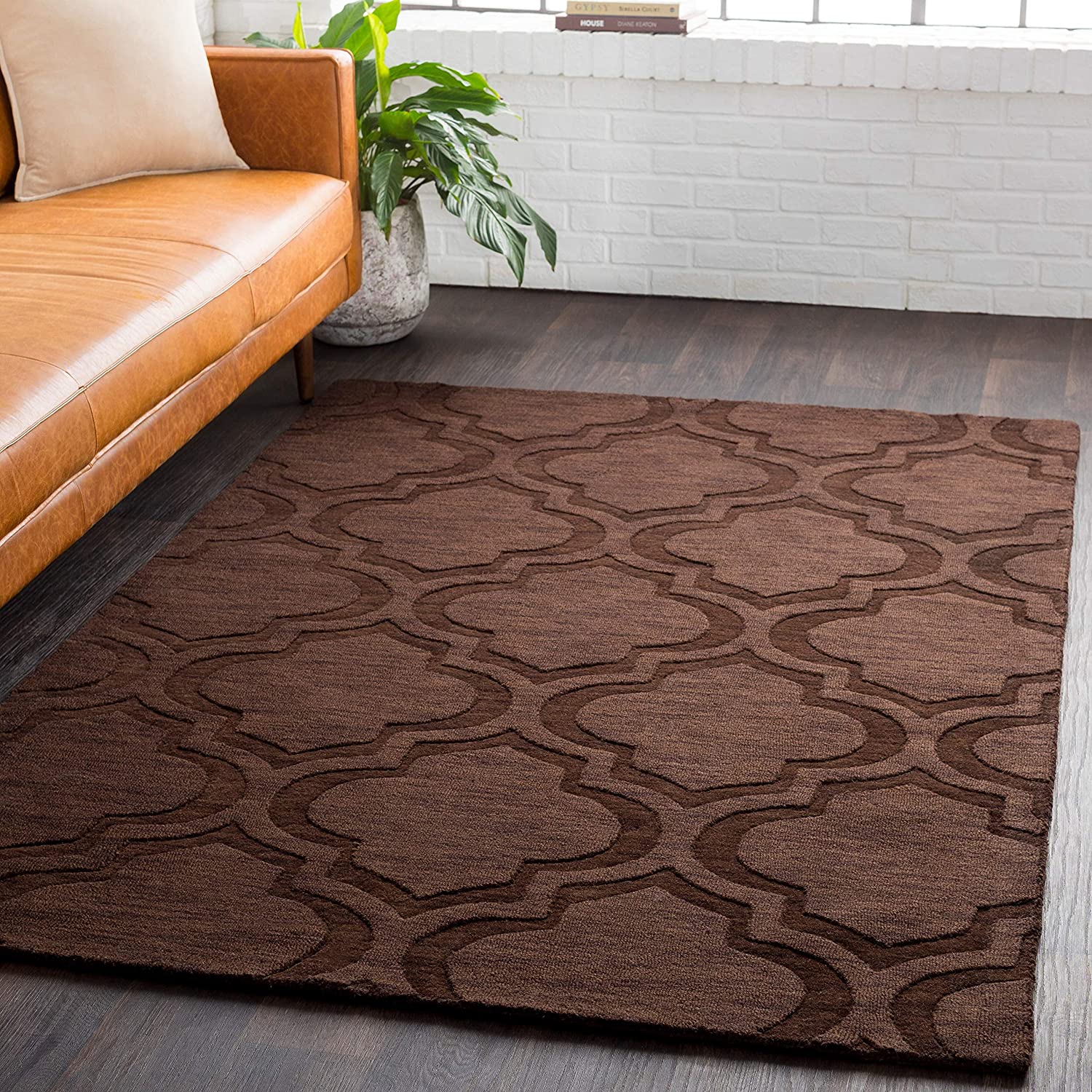Beige Moraccan Cut-Loop Hand-Tufted Wool Rug