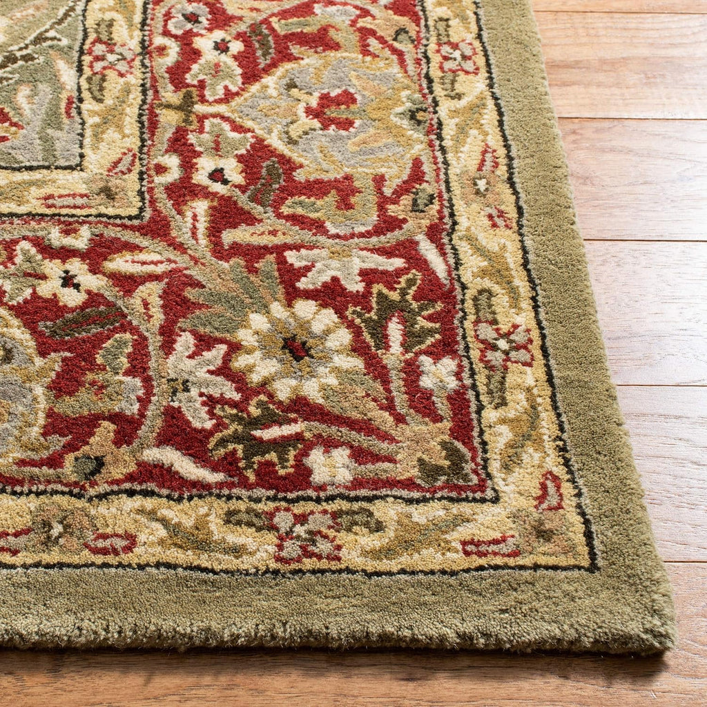 Golden Green Color Elegant Persian Vintage Carpet