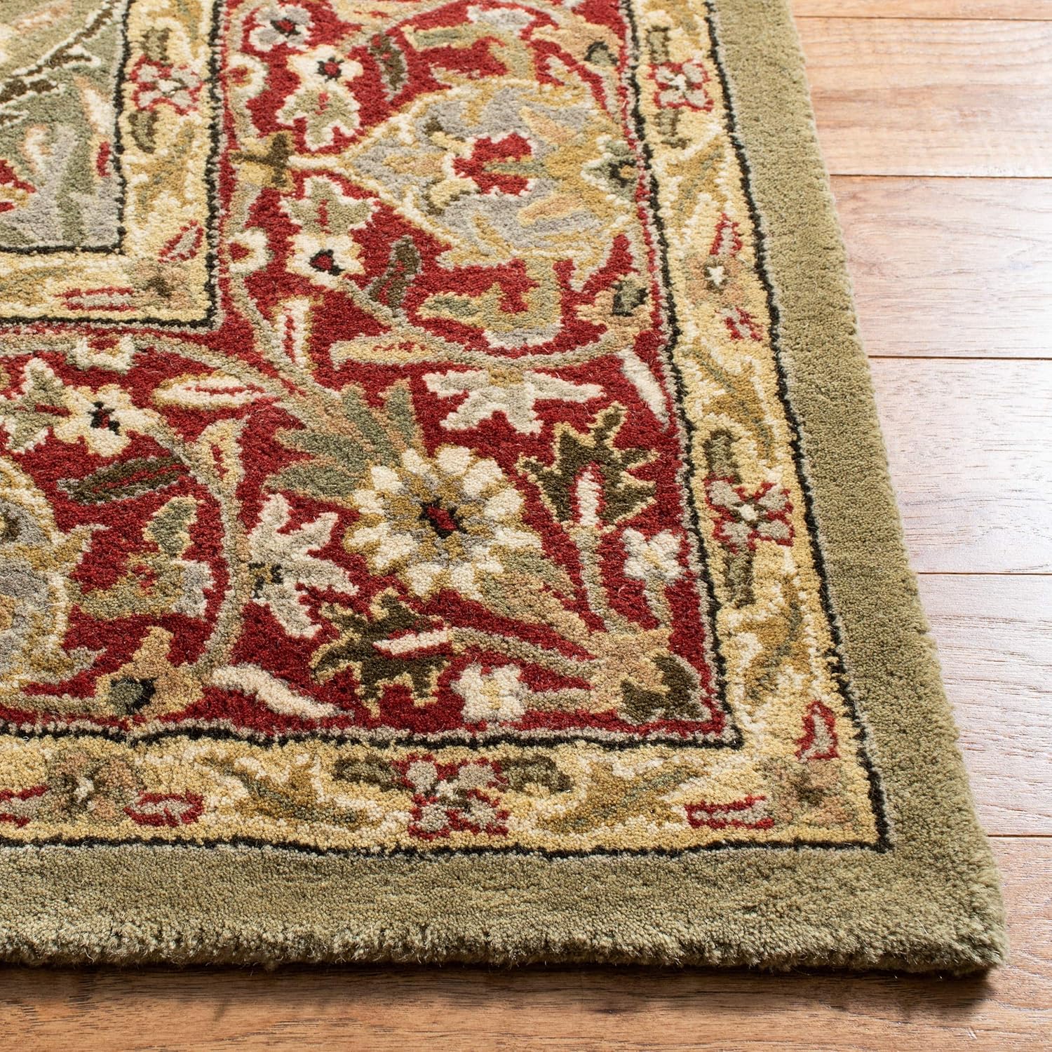 Golden Green Color Elegant Persian Vintage Carpet