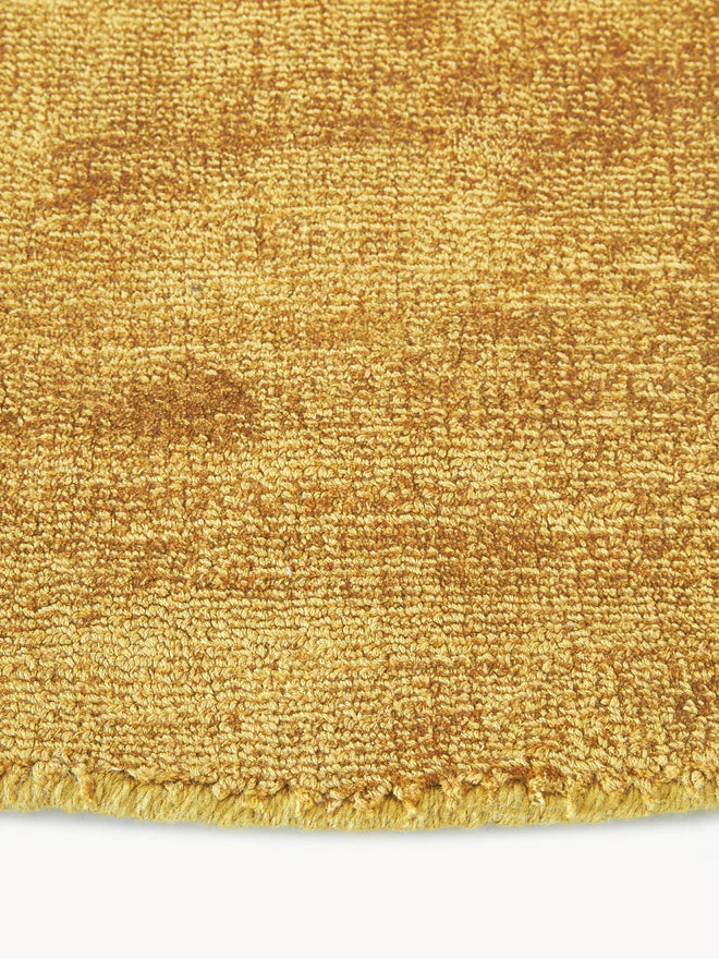 Amber Viscose Silk Round Area Rug