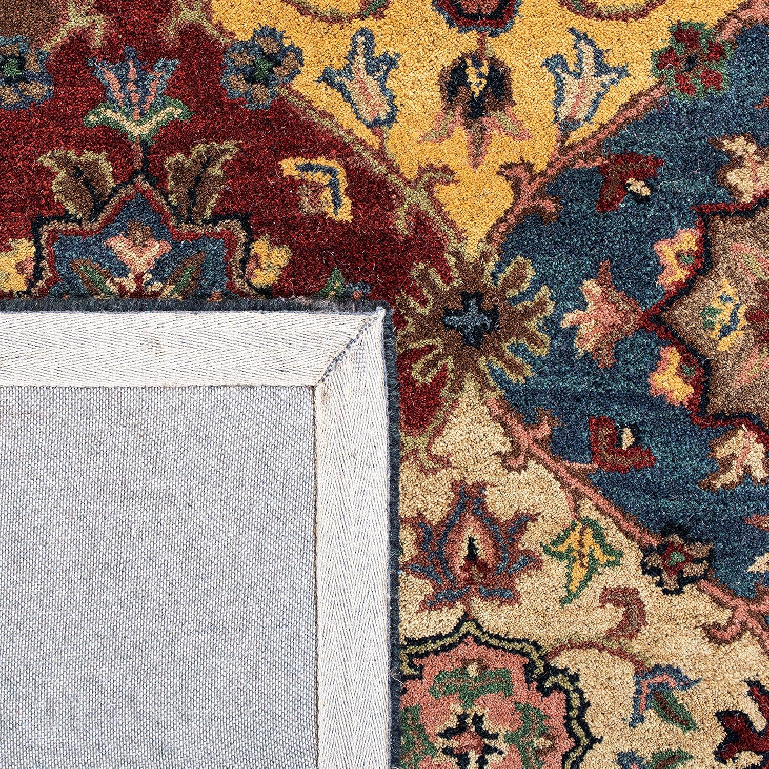 Navy Blue Handmade Vintage Persian Carpet