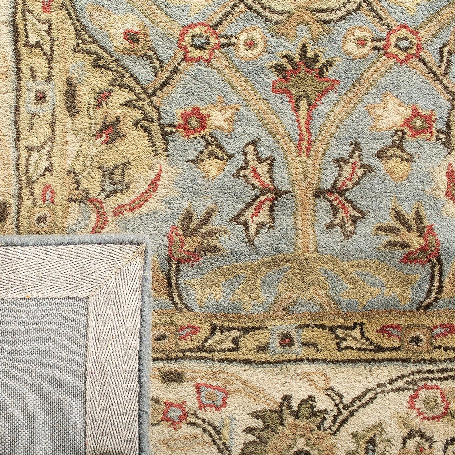Golden Green Color Handmade Vintage Persian Carpet