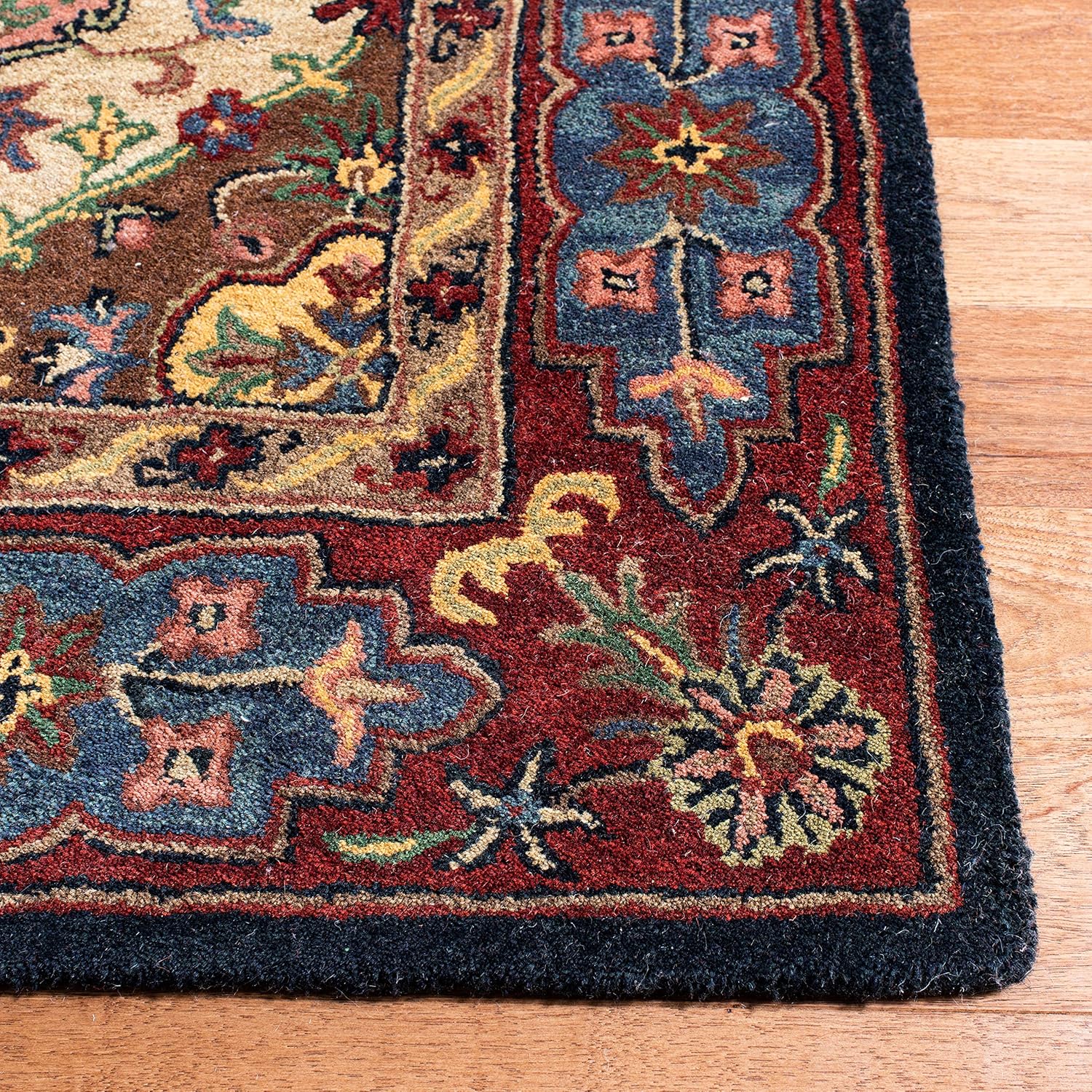 Navy Blue Handmade Vintage Persian Carpet