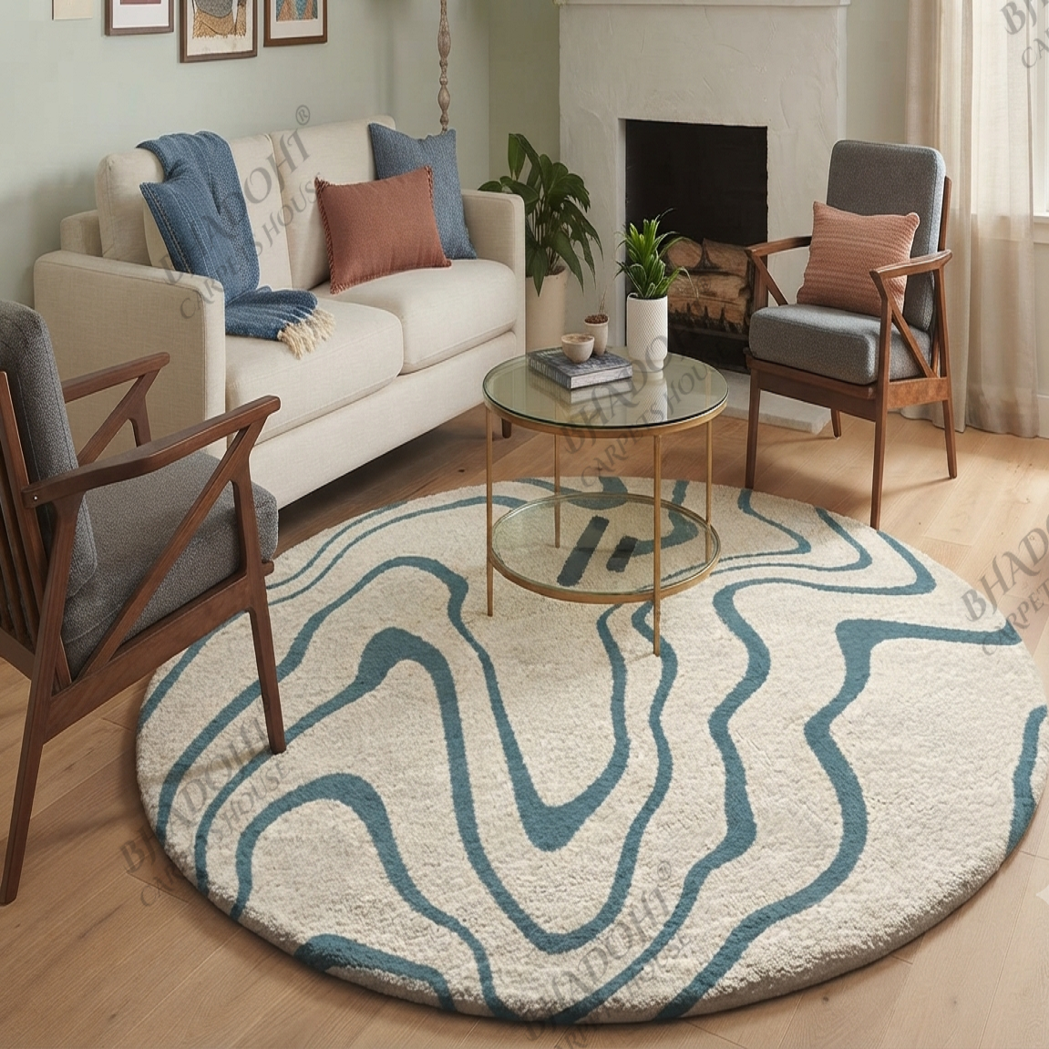 Artistic Hand Tufted Round Carpet & Rug