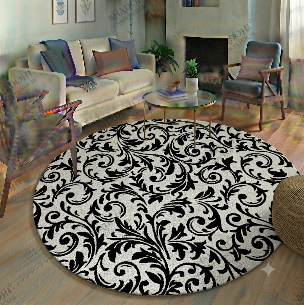 Majestic Hand Tufted Round Carpet & Rug