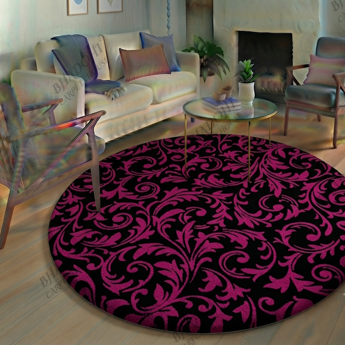 Ethnic Hand Tufted Round Carpet & Rug