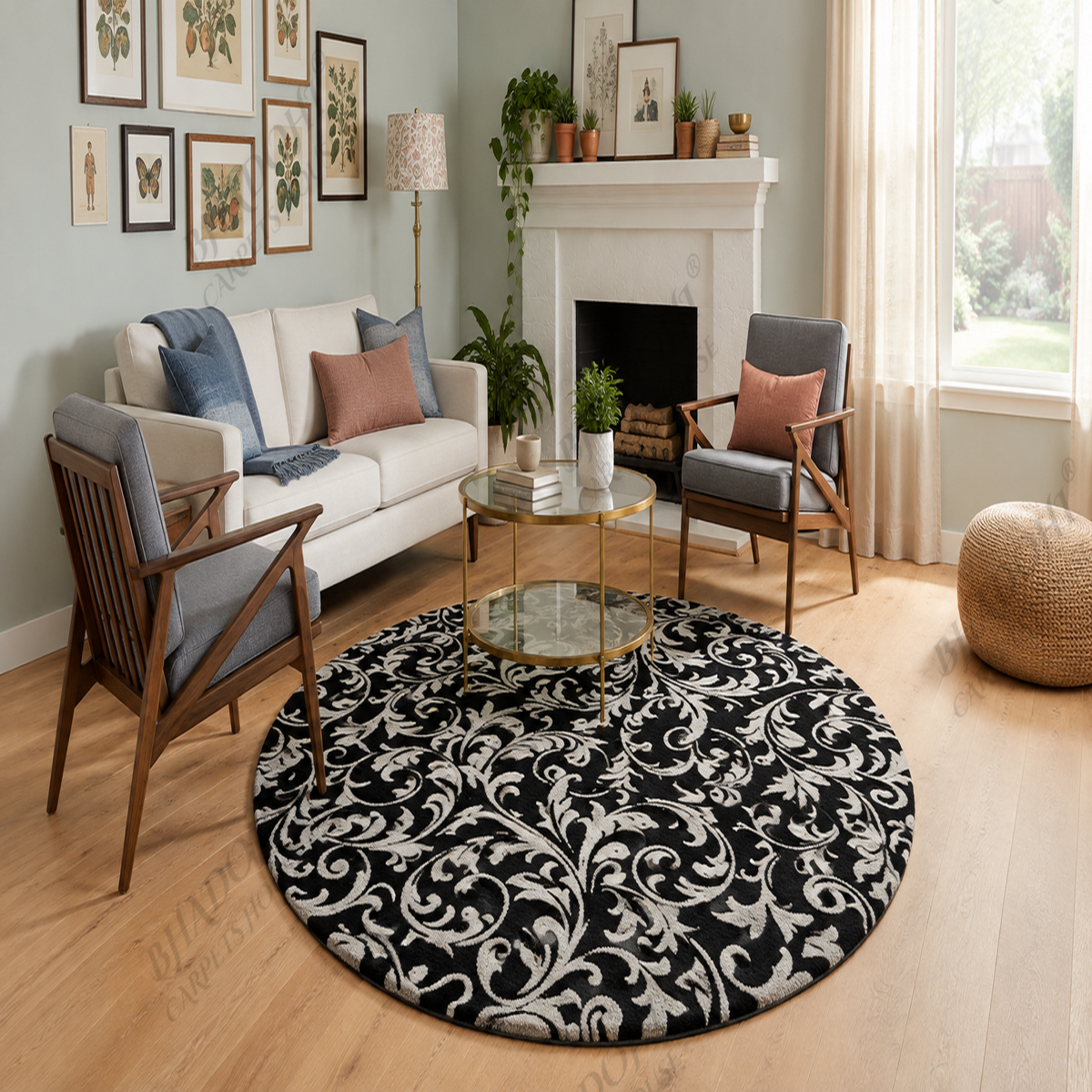 Grandeur Hand Tufted Round Carpet & Rug