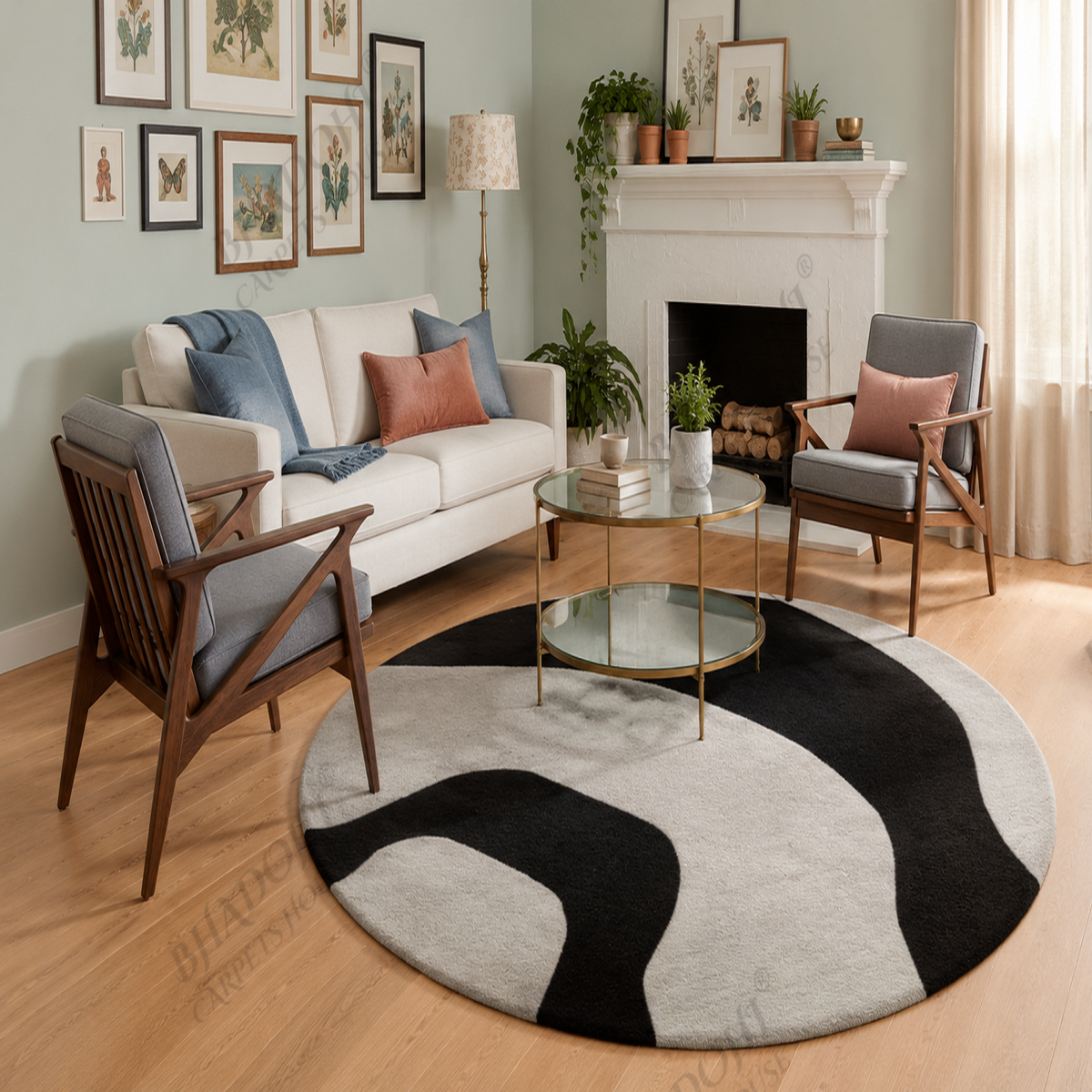 Artistic Hand Tufted Round Carpet & Rug