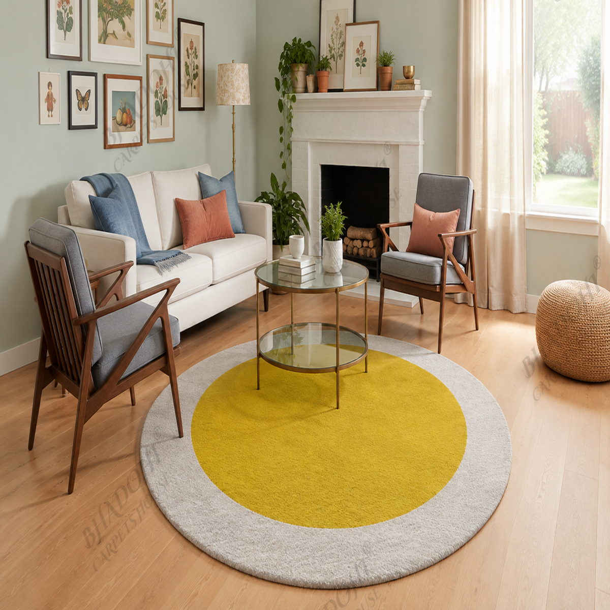 Serene Hand Tufted Round Carpet & Rug