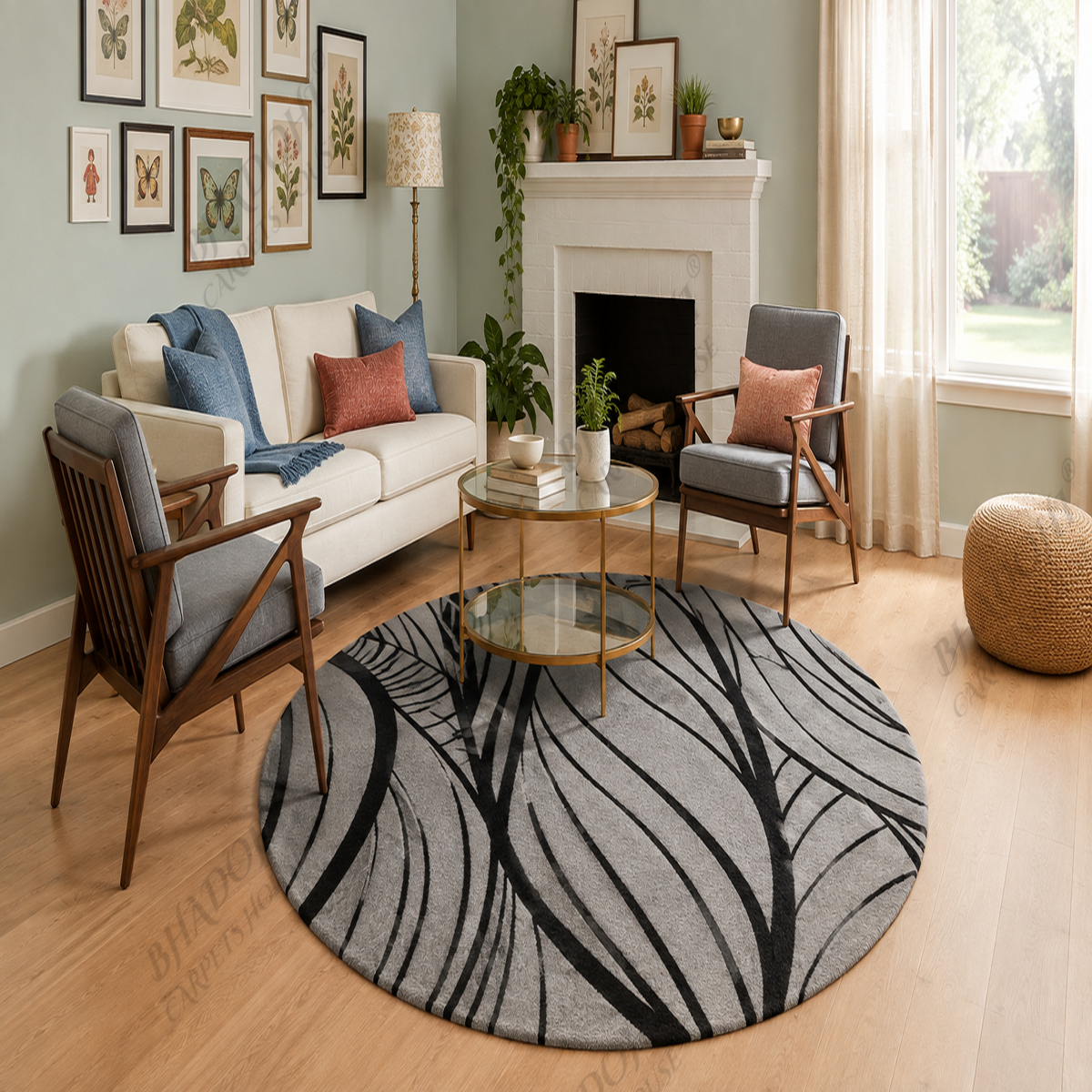 Opulent Hand Tufted Round Carpet & Rug