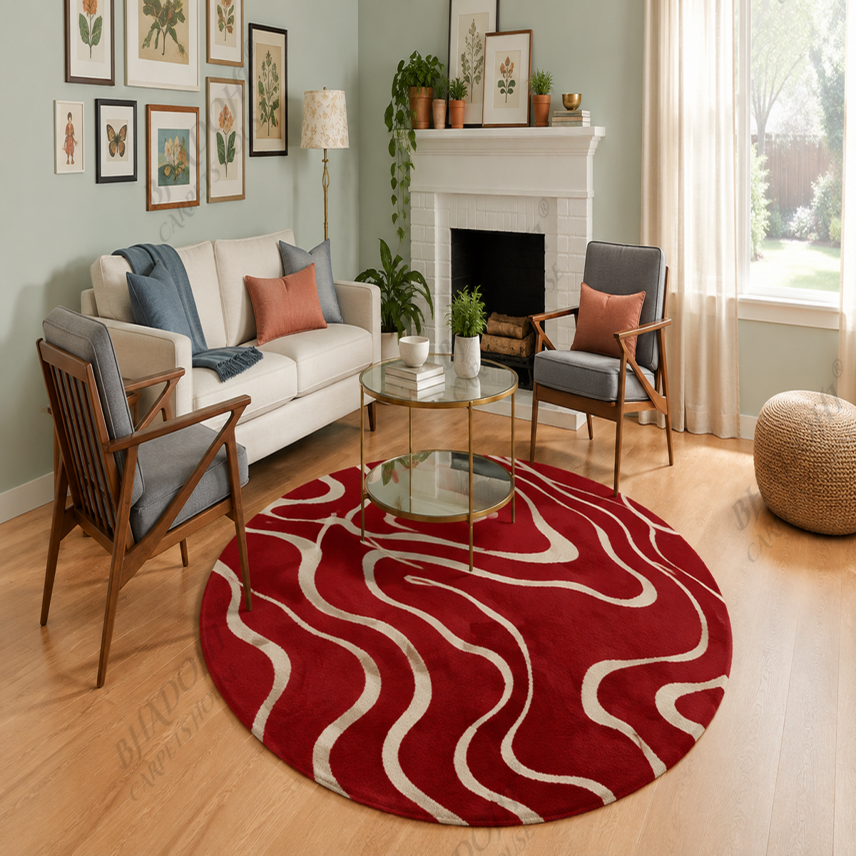 Organic Hand Tufted Round Carpet & Rug