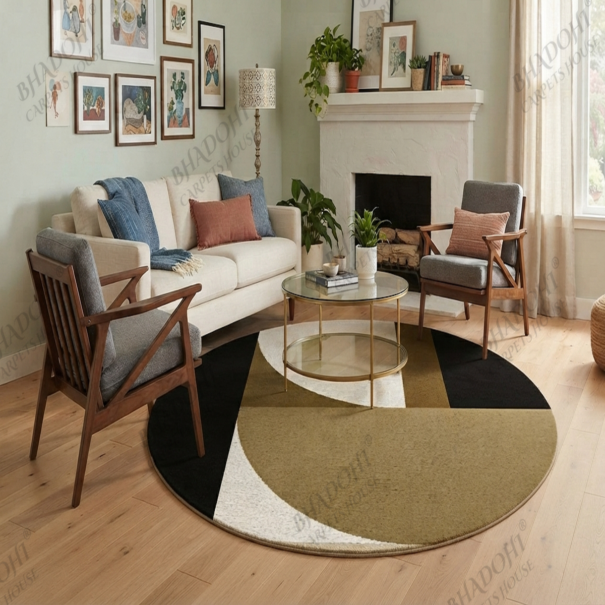 Nordic Hand Tufted Round Carpet & Rug