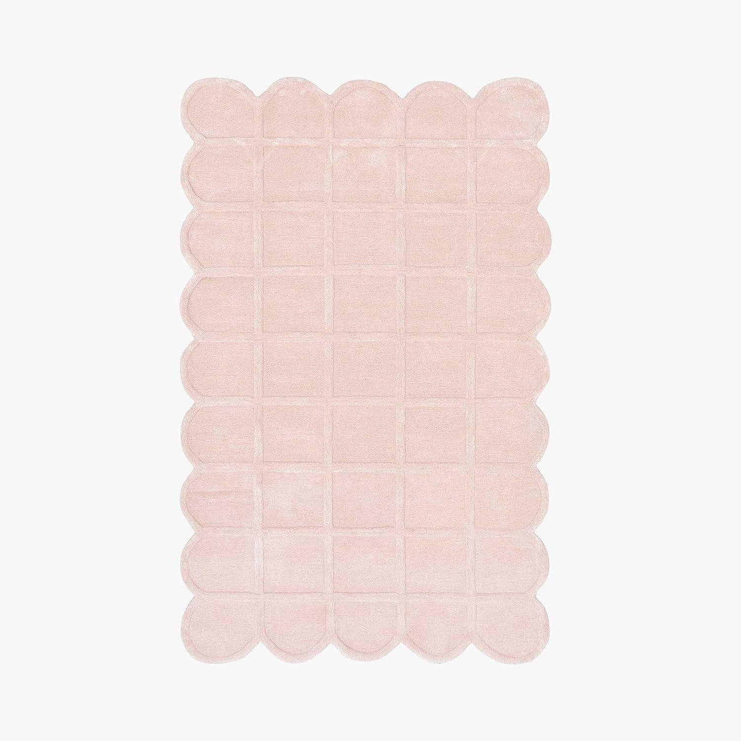 Baby Pink Loom Irregular Carpet & Rug