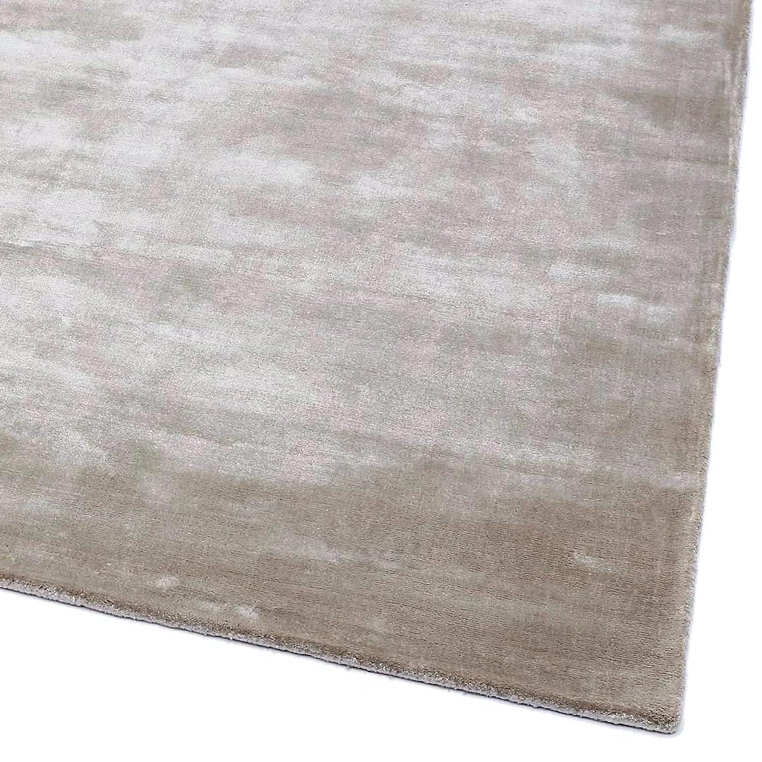 Beige Velvet Mirage Viscose Silk Hand-Tufted Rug